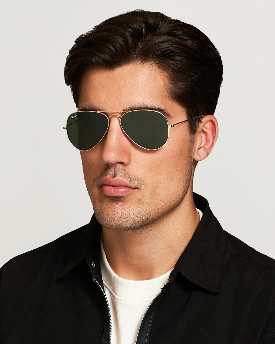 Homme |  | Ray-Ban | 0RB3025 Aviator Large Metal Sunglasses Arista/Grey Green