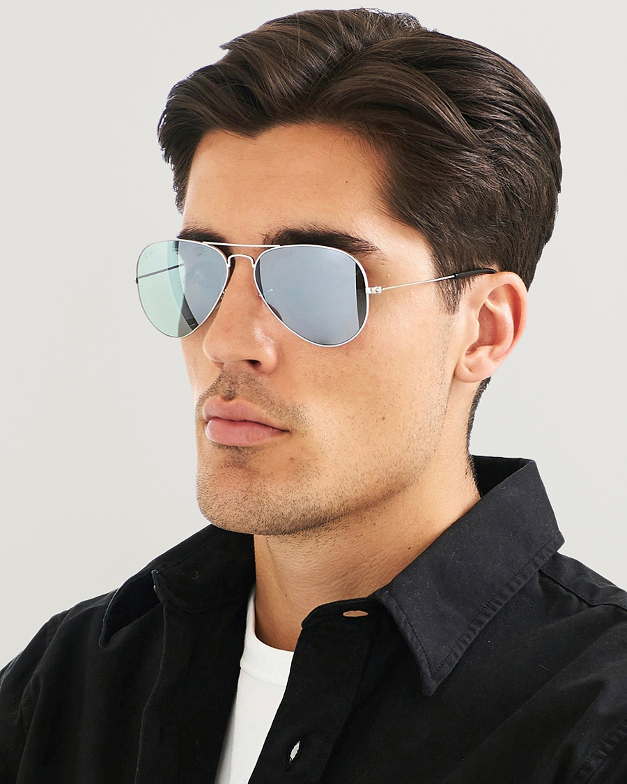 Homme | Lunettes De Soleil | Ray-Ban | 0RB3025 Aviator Large Metal Sunglasses Silver/Grey Mirror