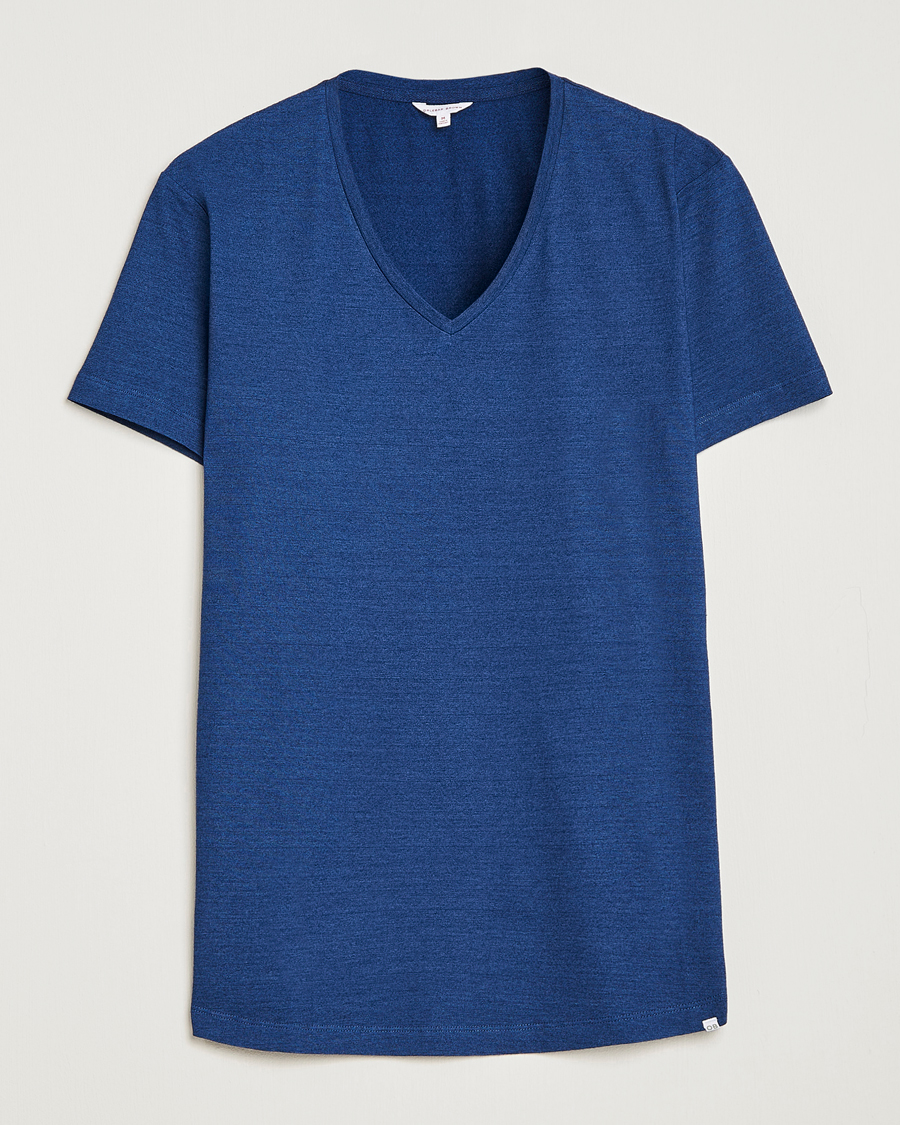 Homme | T-shirts | Orlebar Brown | OB V-Neck Tee Denim Pigment