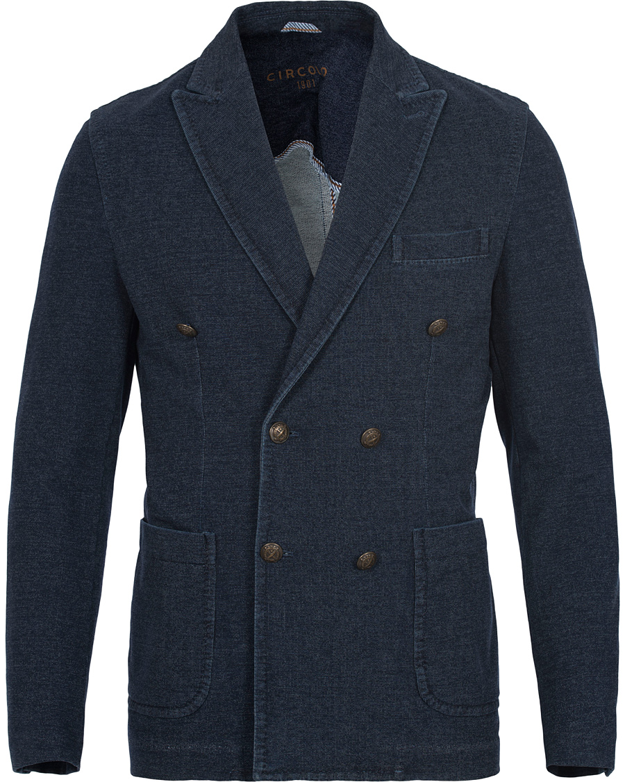 Homme | Blazers | Circolo 1901 | Circolo Double Breasted Jersey Blazer Indigo Blue