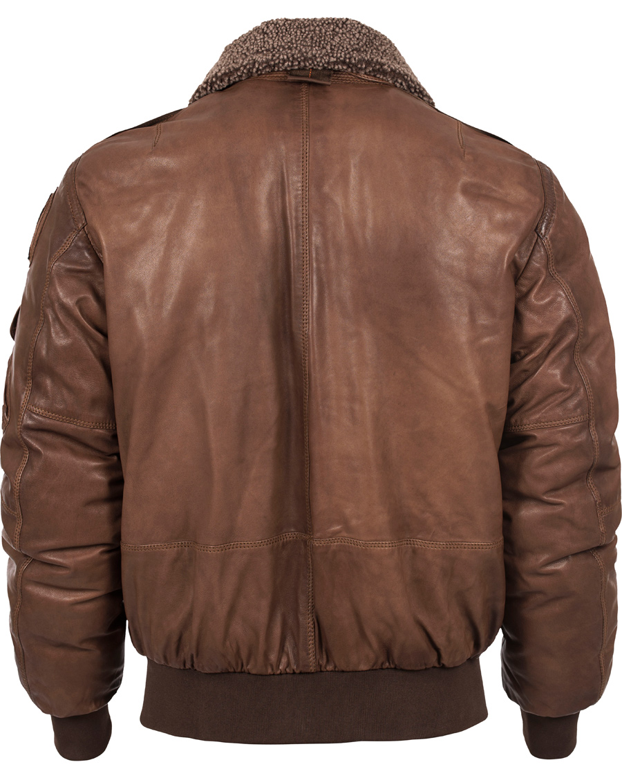 Homme | Manteaux Et Vestes | Parajumpers | Josh Distressed Leather Jacket Brown