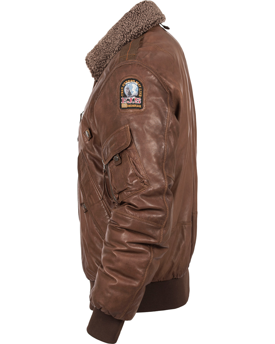 Homme | Manteaux Et Vestes | Parajumpers | Josh Distressed Leather Jacket Brown