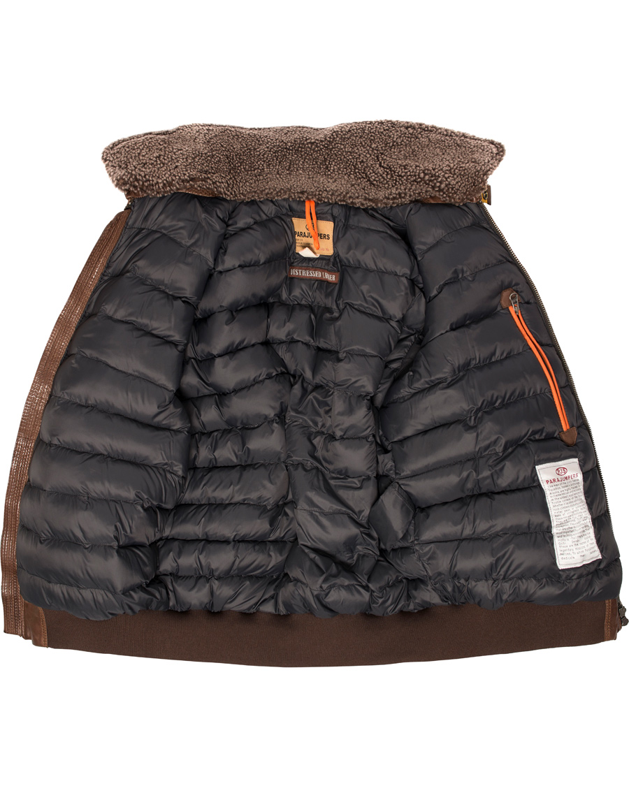 Homme | Manteaux Et Vestes | Parajumpers | Josh Distressed Leather Jacket Brown