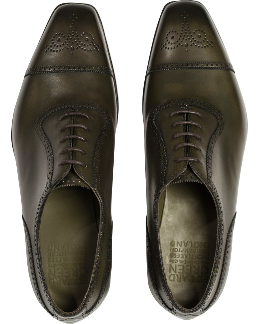 Homme | Edward Green Lichfield II Brogue Olive Antique Calf | Edward Green | Lichfield II Brogue Olive Antique Calf