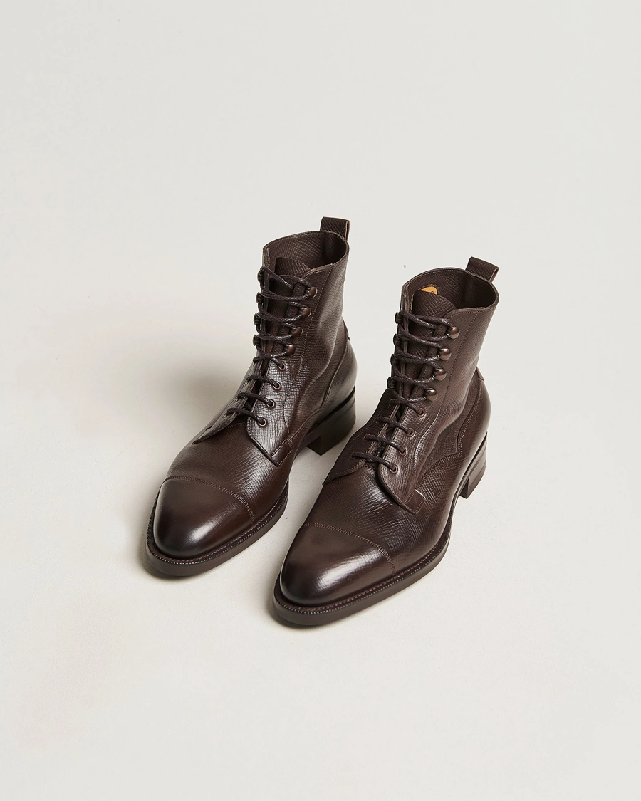 Homme | Chaussures | Edward Green | Galway Grained Boot Dark Brown Utah Calf