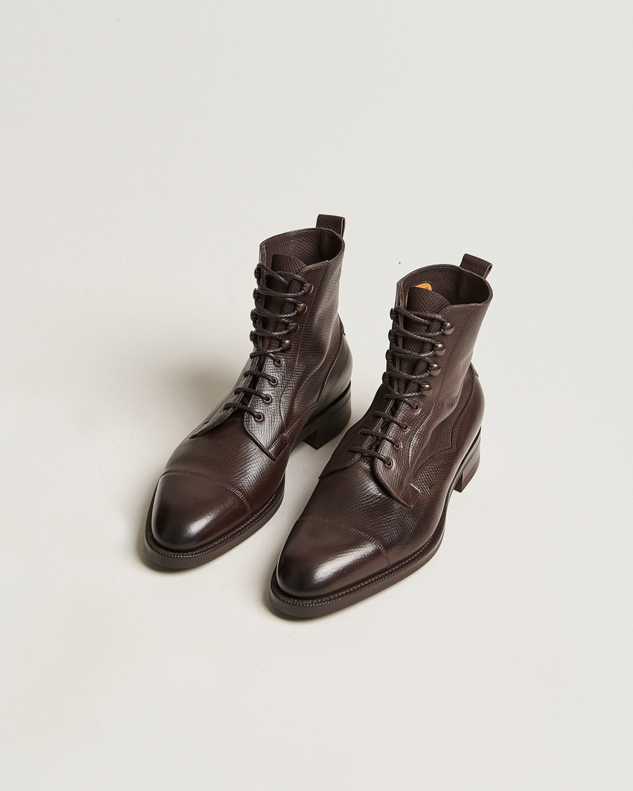 Homme | Bottes | Edward Green | Galway Grained Boot Dark Brown Utah Calf