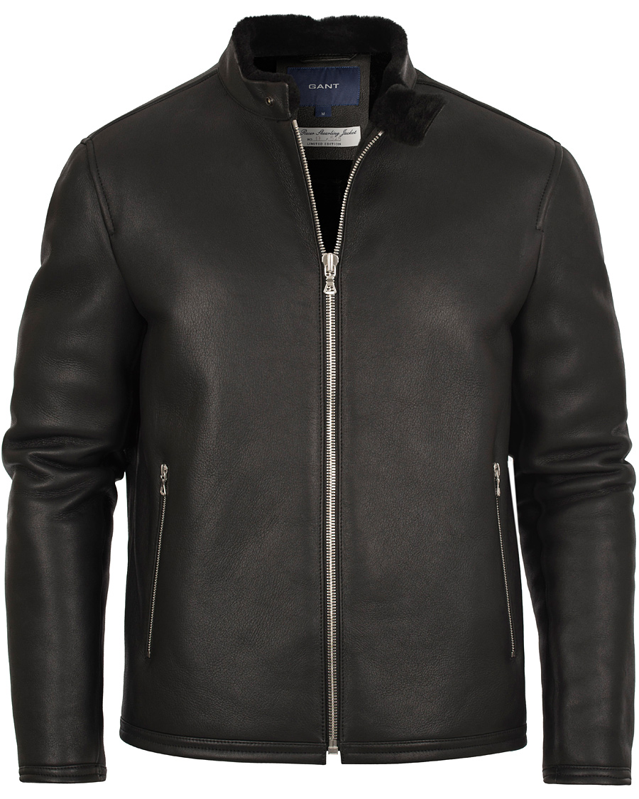 Homme | Manteaux Et Vestes | GANT | The Racer Shearling Jacket Black