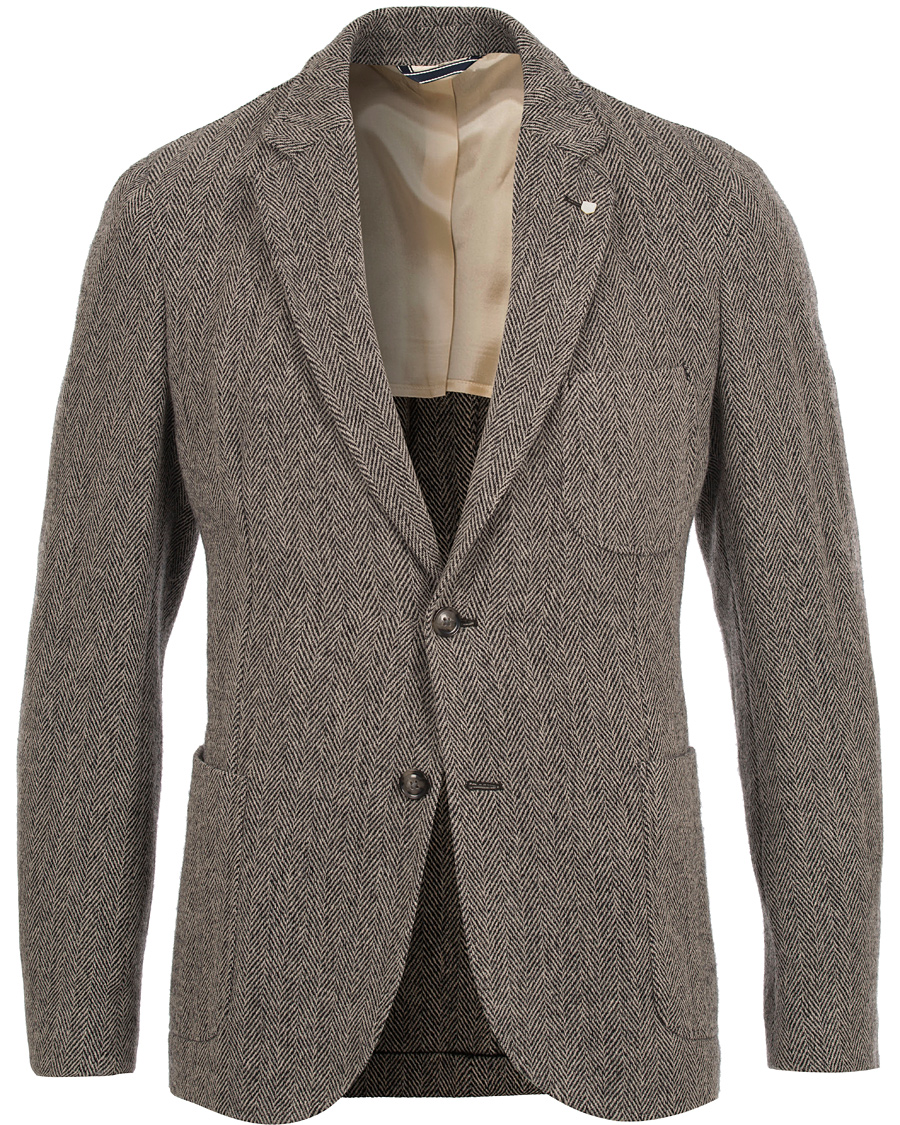 Homme | Blazers | GANT | The Arcive Herringbone Blazer Antracite Melange