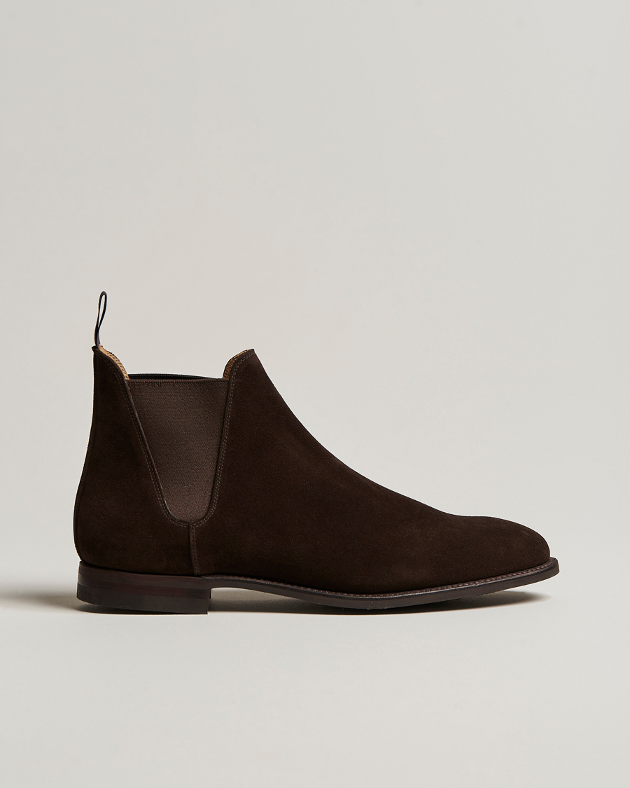 Homme | Bottes | Crockett & Jones | Chelsea 8 Boot Dark Brown Suede