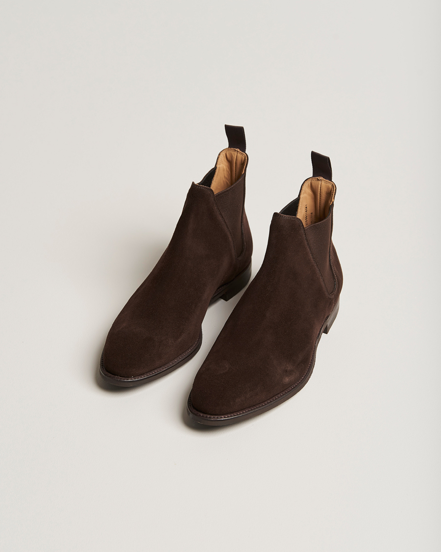 Homme | Bottes | Crockett & Jones | Chelsea 8 Boot Dark Brown Suede