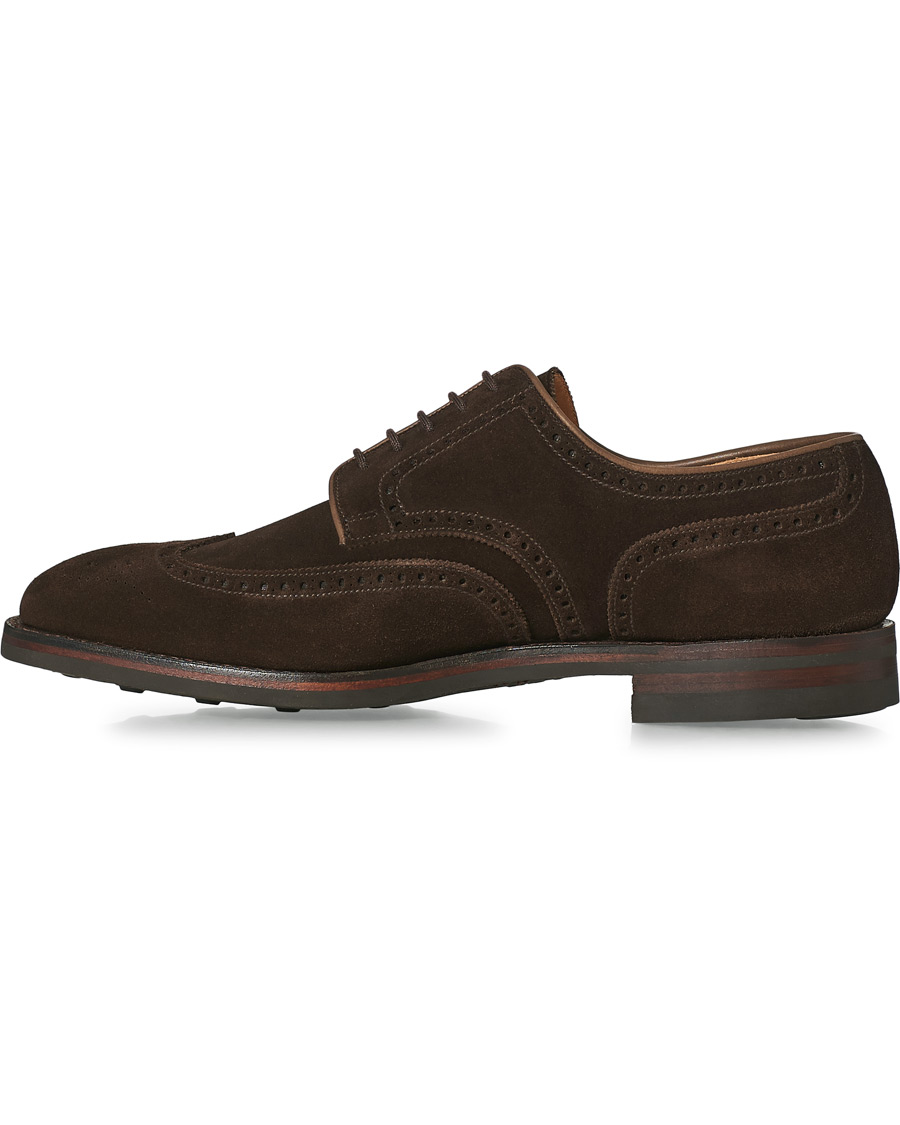Homme | Crockett & Jones Swansea Brogue Dark Brown Suede | Crockett & Jones | Swansea Brogue Dark Brown Suede