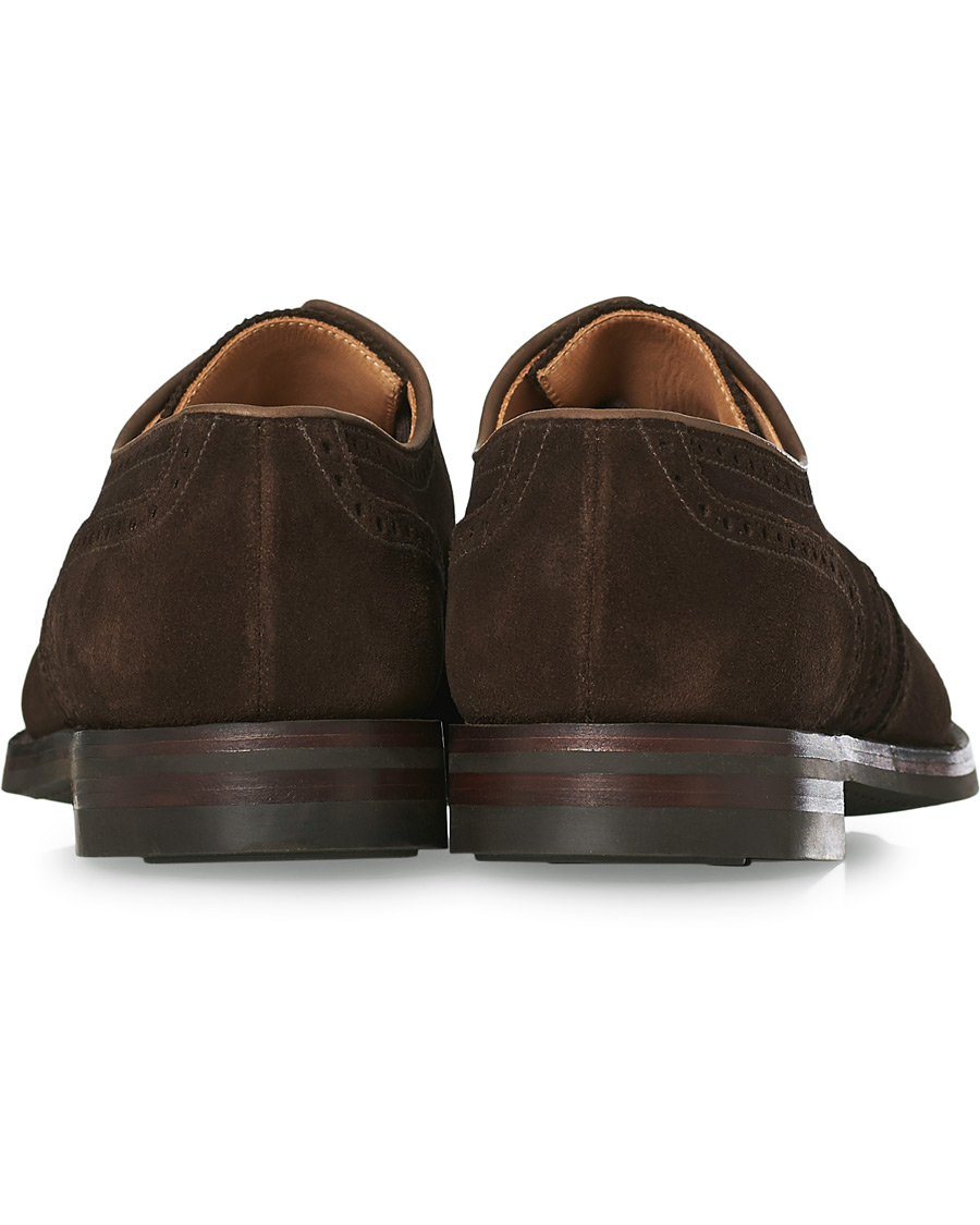 Homme | Crockett & Jones Swansea Brogue Dark Brown Suede | Crockett & Jones | Swansea Brogue Dark Brown Suede