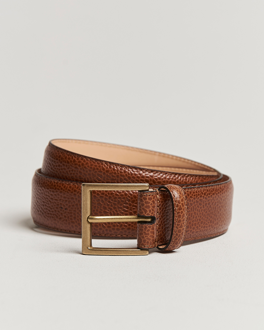 Homme | Ceintures | Crockett & Jones | Belt 3,5 cm Tan Grained Calf