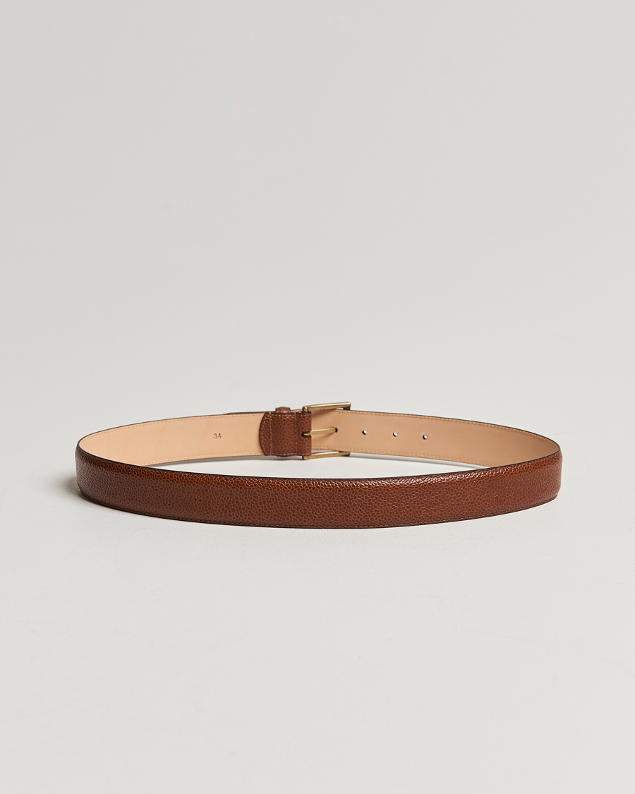 Homme | Ceintures | Crockett & Jones | Belt 3,5 cm Tan Grained Calf