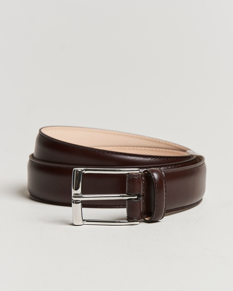 Homme | Ceintures | Crockett & Jones | Belt 3,2 cm Dark Brown Calf
