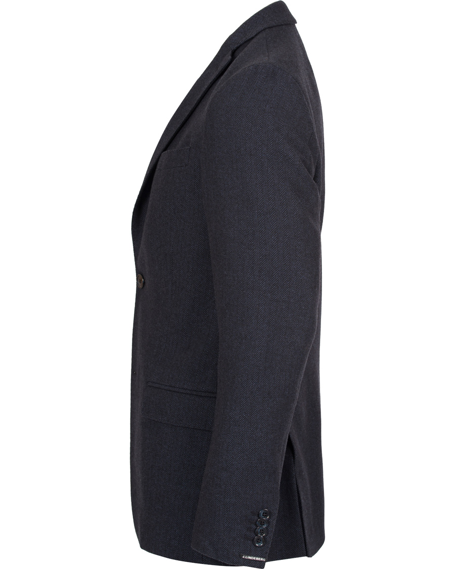 Homme | Blazers | J.Lindeberg | Hopper Herringbone Blazer Blue Melange
