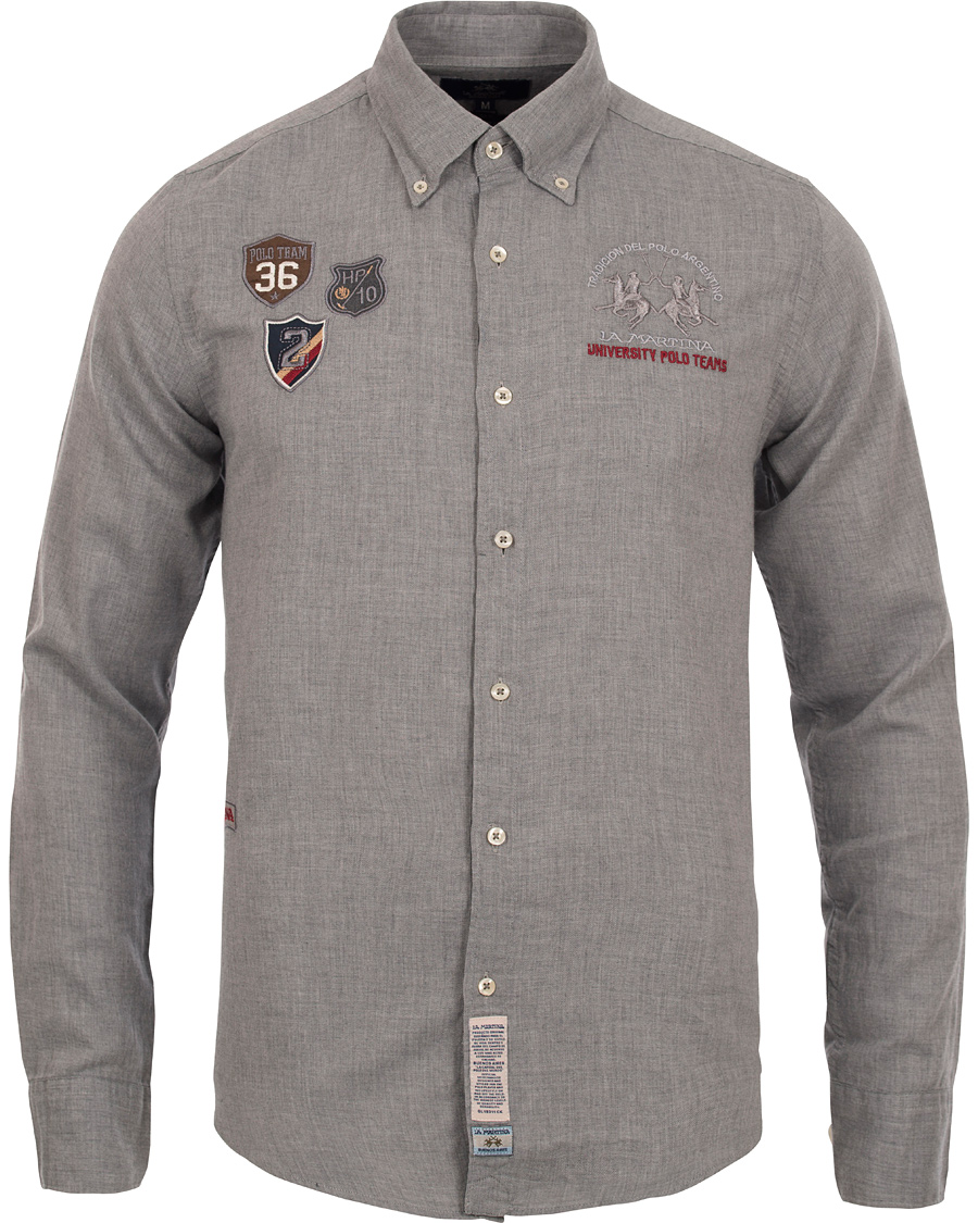 Homme | Chemises | La Martina | Gaston Flannel Shirt Heather Grey