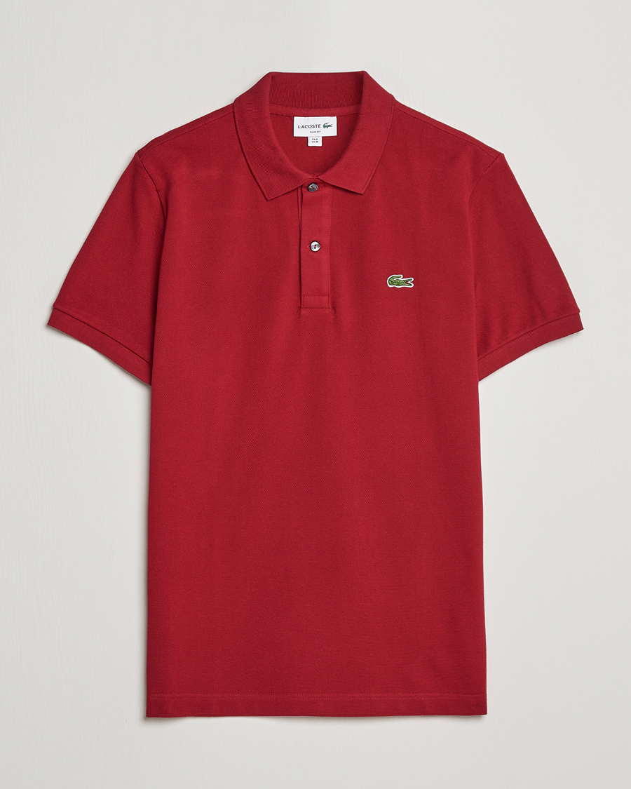 Homme | Polos | Lacoste | Slim Fit Polo Piké Bordeaux