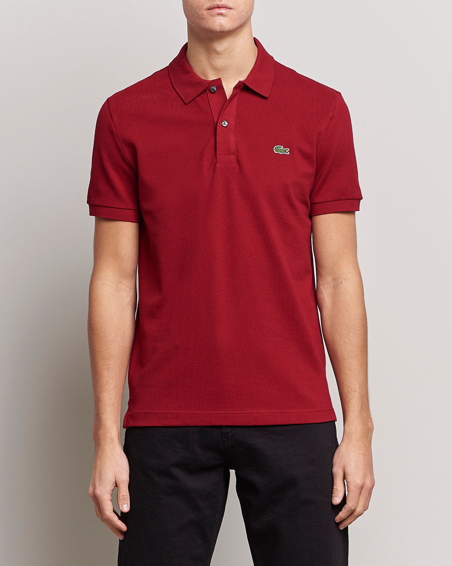 Homme | Polos | Lacoste | Slim Fit Polo Piké Bordeaux
