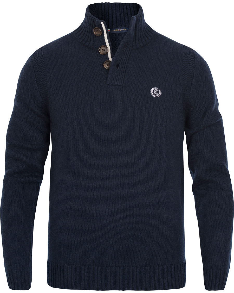Homme | Pulls Et Tricots | Henri-Lloyd | Henri Lloyd Hove Regular Half Button Knit Sweater Navy