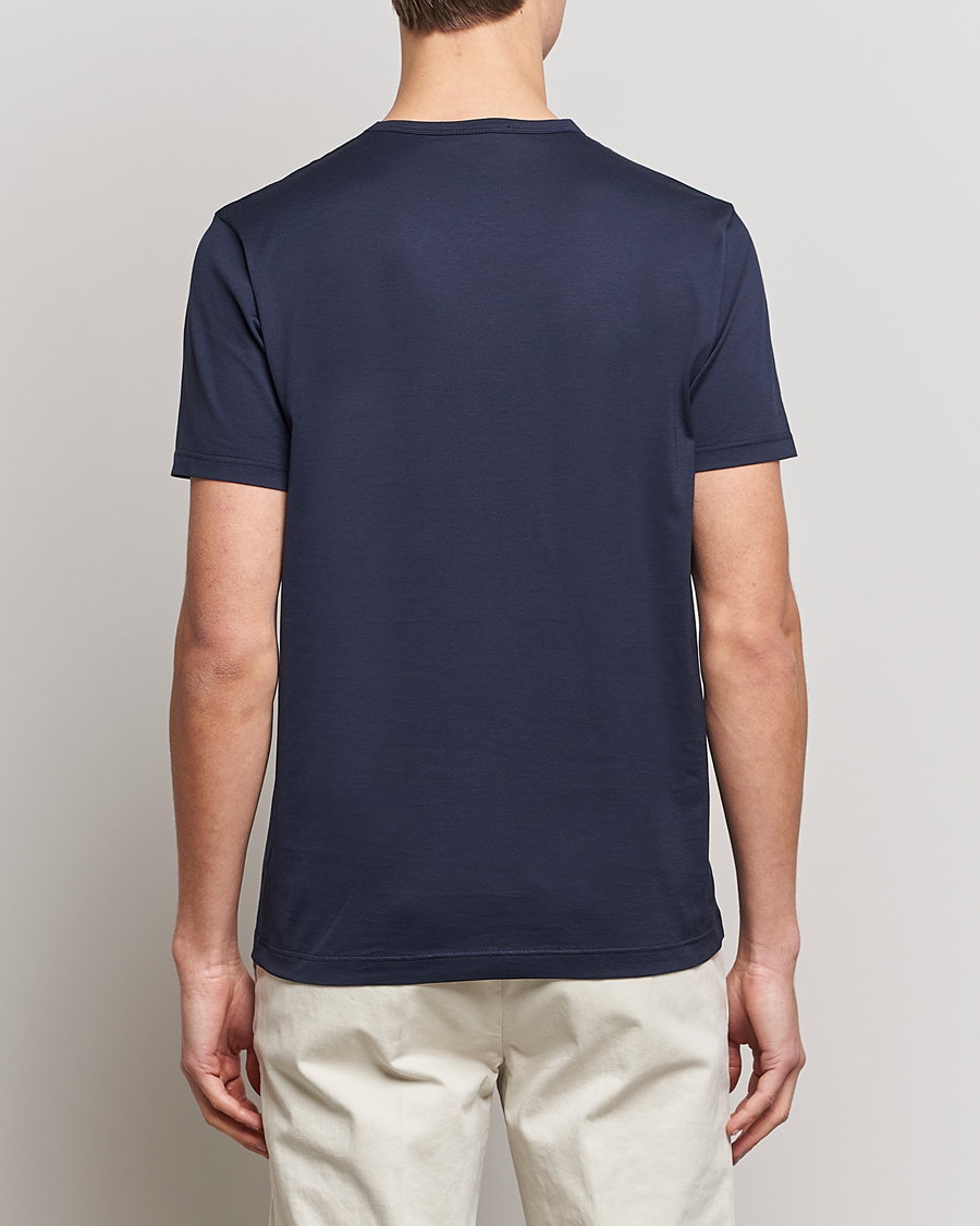 Homme | T-shirts | Sunspel | Crew Neck Q82 Cotton T-Shirt Navy