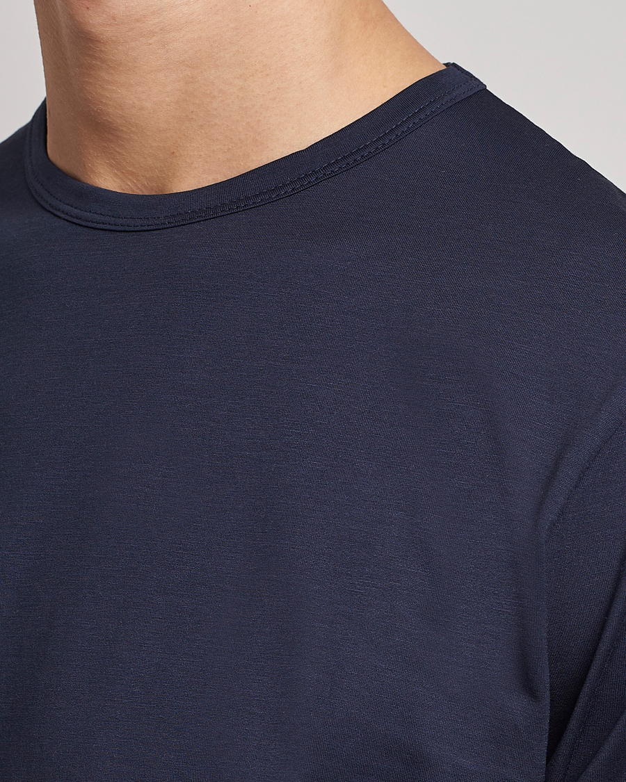 Homme | T-shirts | Sunspel | Crew Neck Q82 Cotton T-Shirt Navy