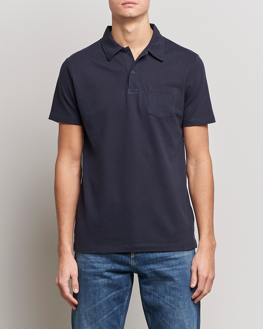 Homme | Polos À Manches Courtes | Sunspel | Riviera Polo Shirt Navy