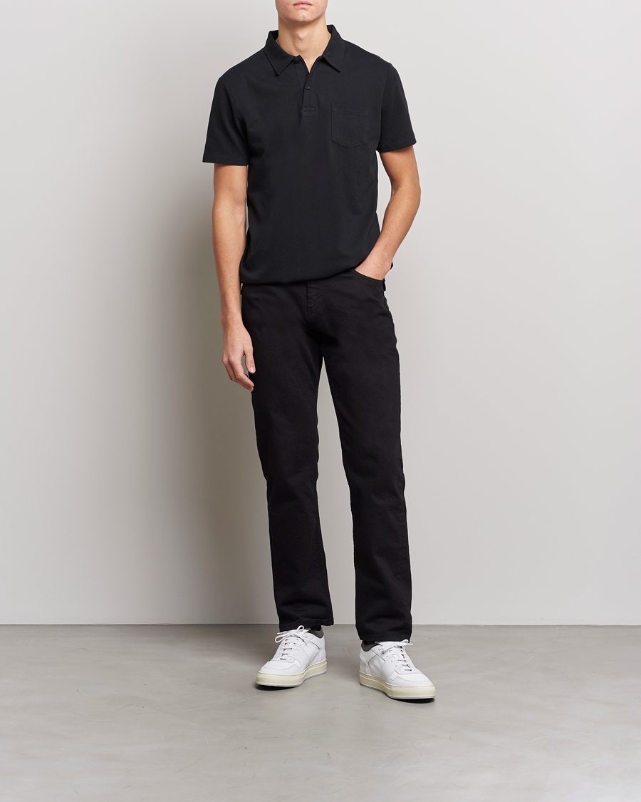 Homme | Polos | Sunspel | Riviera Polo Shirt Black