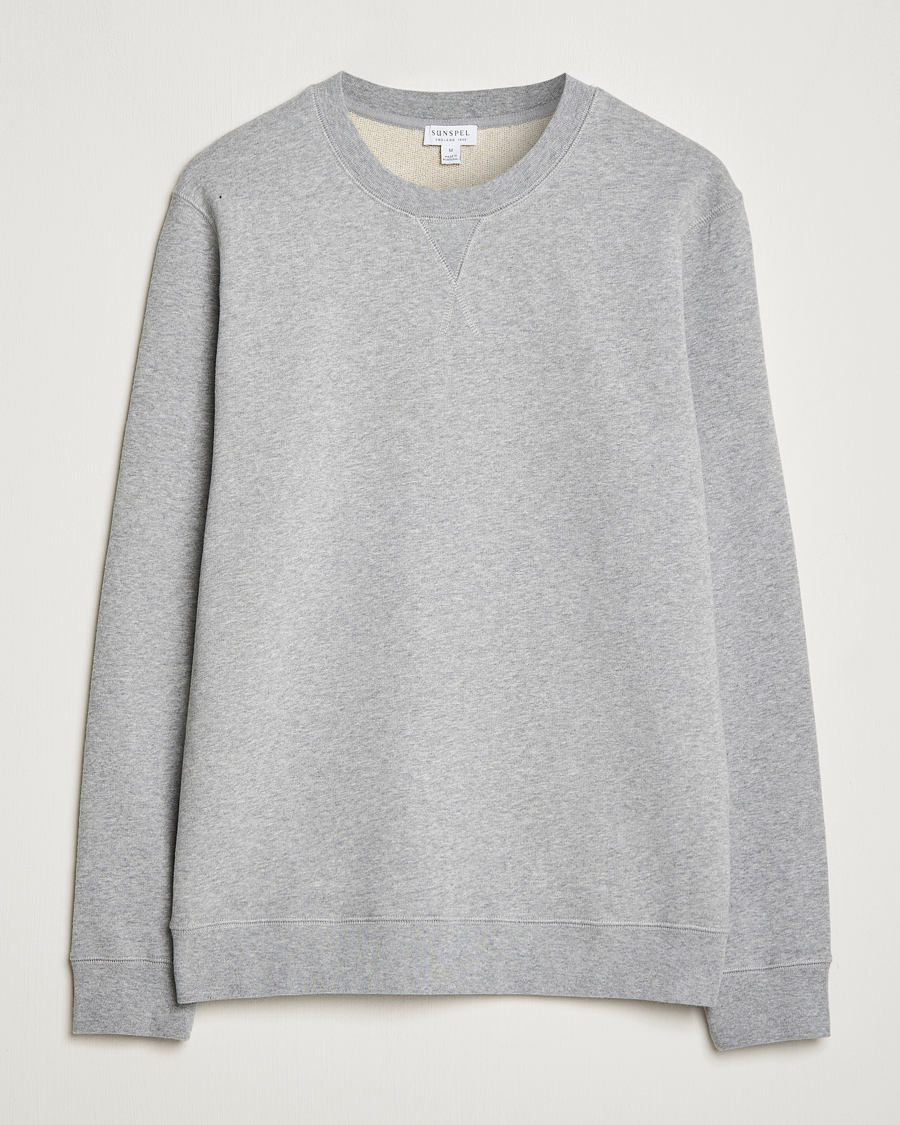 Homme | Pulls Et Tricots | Sunspel | Loopback Sweatshirt Grey Melange