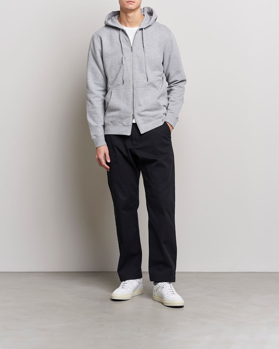 Homme | Pulls Et Tricots | Sunspel | Loopback Full Zip Hoodie Grey Melange