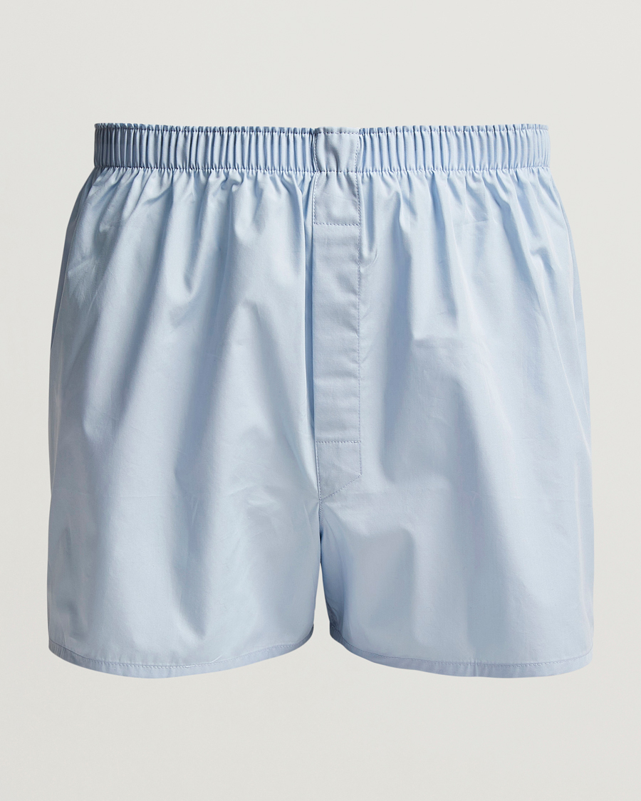 Homme | Sous-Vêtements Et Chaussettes | Sunspel | Classic Woven Cotton Boxer Shorts Plain Blue