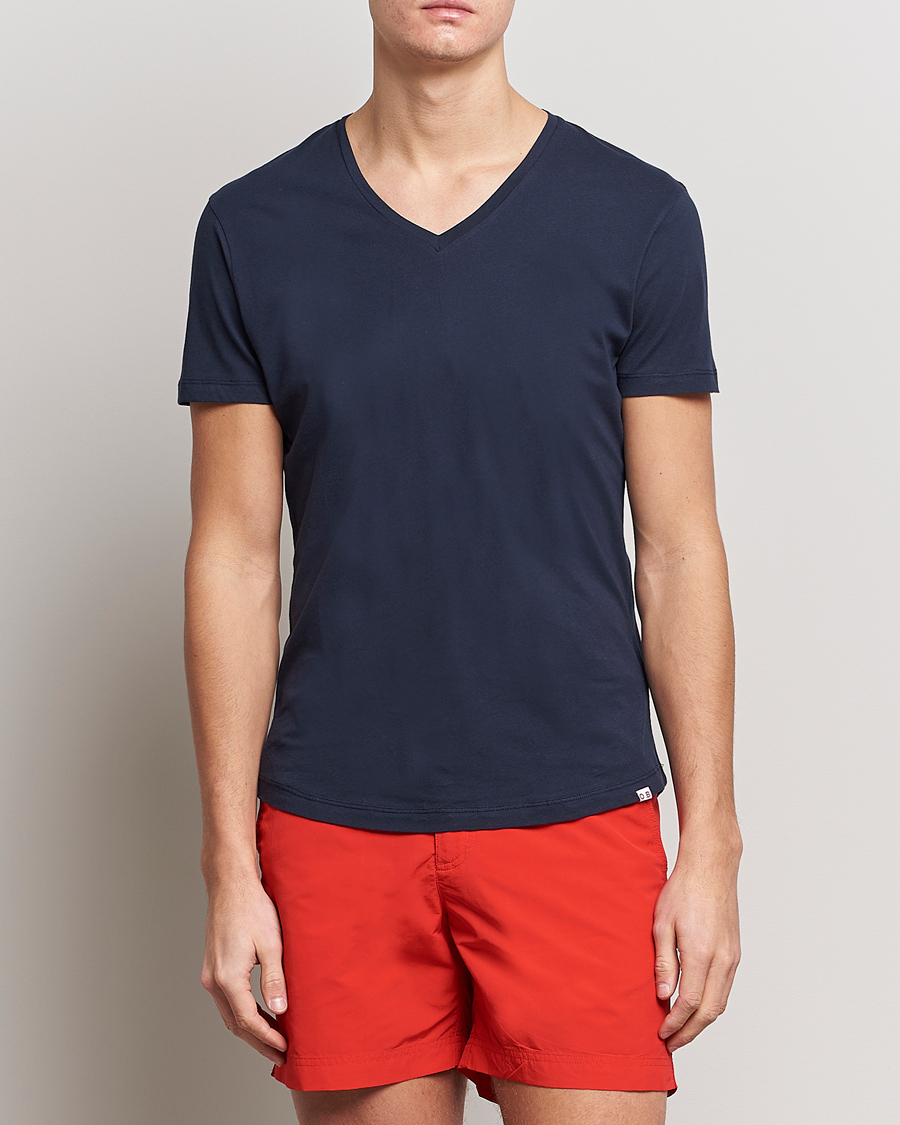 Homme | T-shirts À Manches Courtes | Orlebar Brown | OB V-Neck Tee Navy