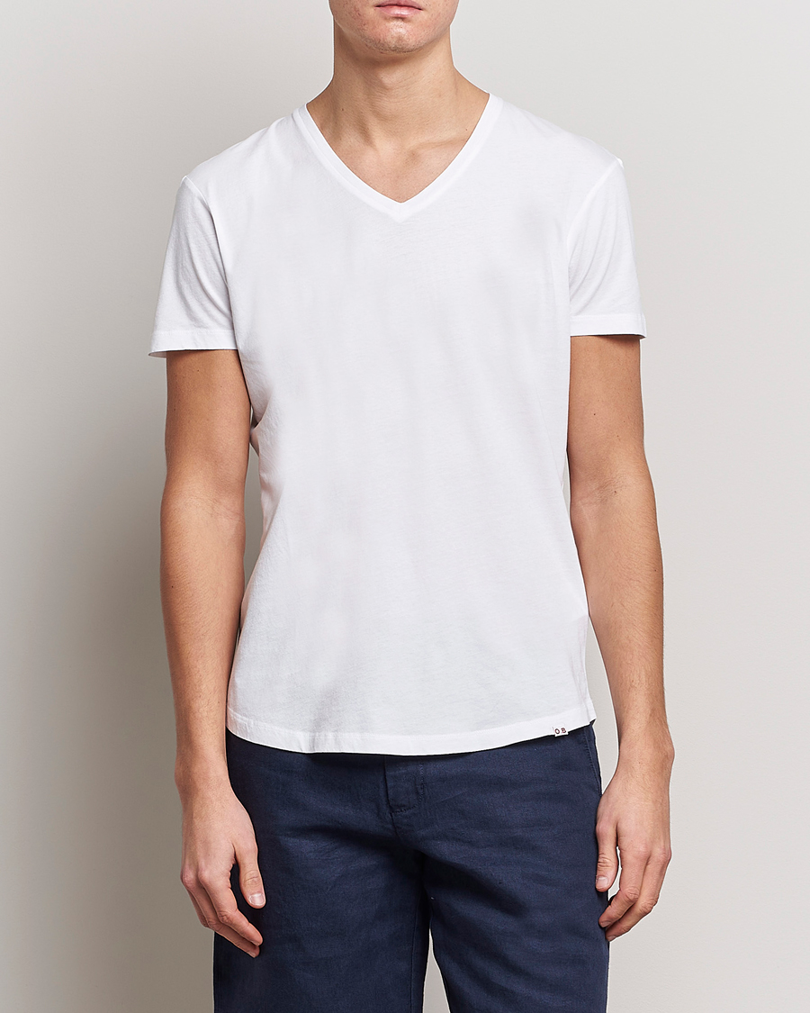 Homme | T-Shirts Blancs | Orlebar Brown | OB V-Neck Tee White