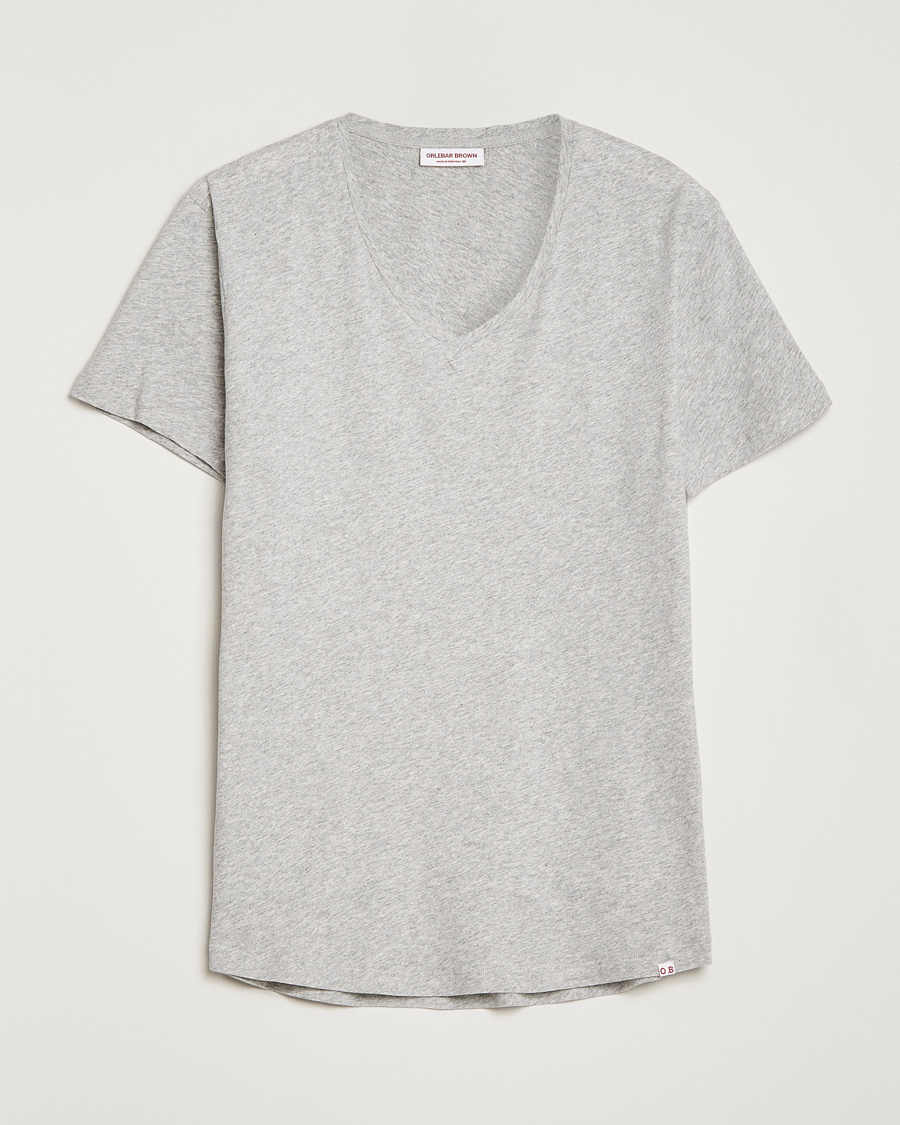 Homme | T-shirts | Orlebar Brown | OB V-Neck Tee Grey Melange