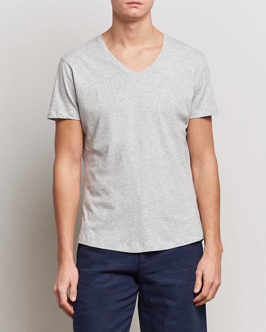 Homme | T-shirts | Orlebar Brown | OB V-Neck Tee Grey Melange