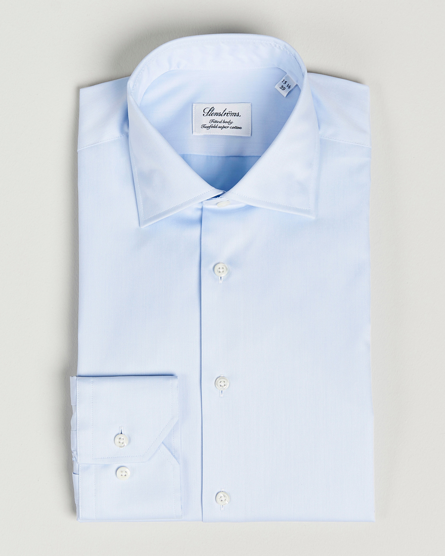 Homme | Chemises | Stenströms | Fitted Body Shirt Blue