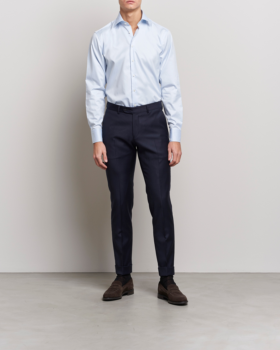 Homme | Chemises | Stenströms | Fitted Body Shirt Blue