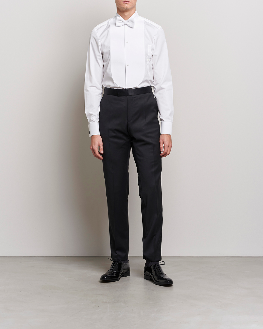 Homme | Chemises | Stenströms | Slimline Astoria Stand Up Collar Evening Shirt White