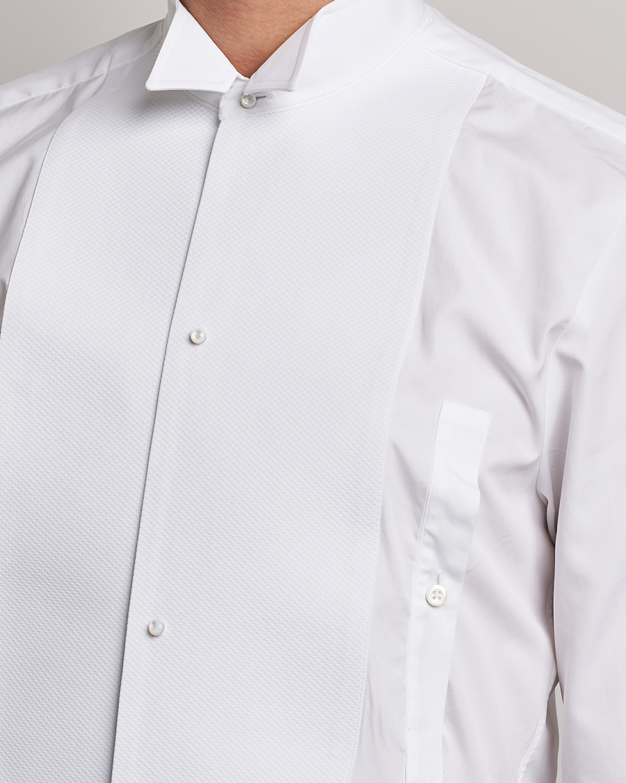 Homme | Chemises | Stenströms | Slimline Astoria Stand Up Collar Evening Shirt White