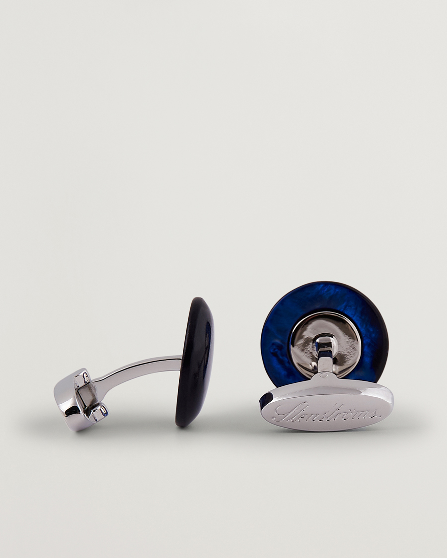 Homme | Boutons De Manchette | Stenströms | Mother of Pearl Cufflink Dark Blue