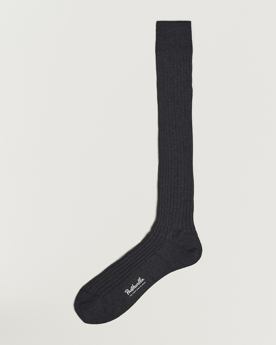 Homme | Sous-Vêtements Et Chaussettes | Pantherella | Vale Cotton Long Socks Dark Grey