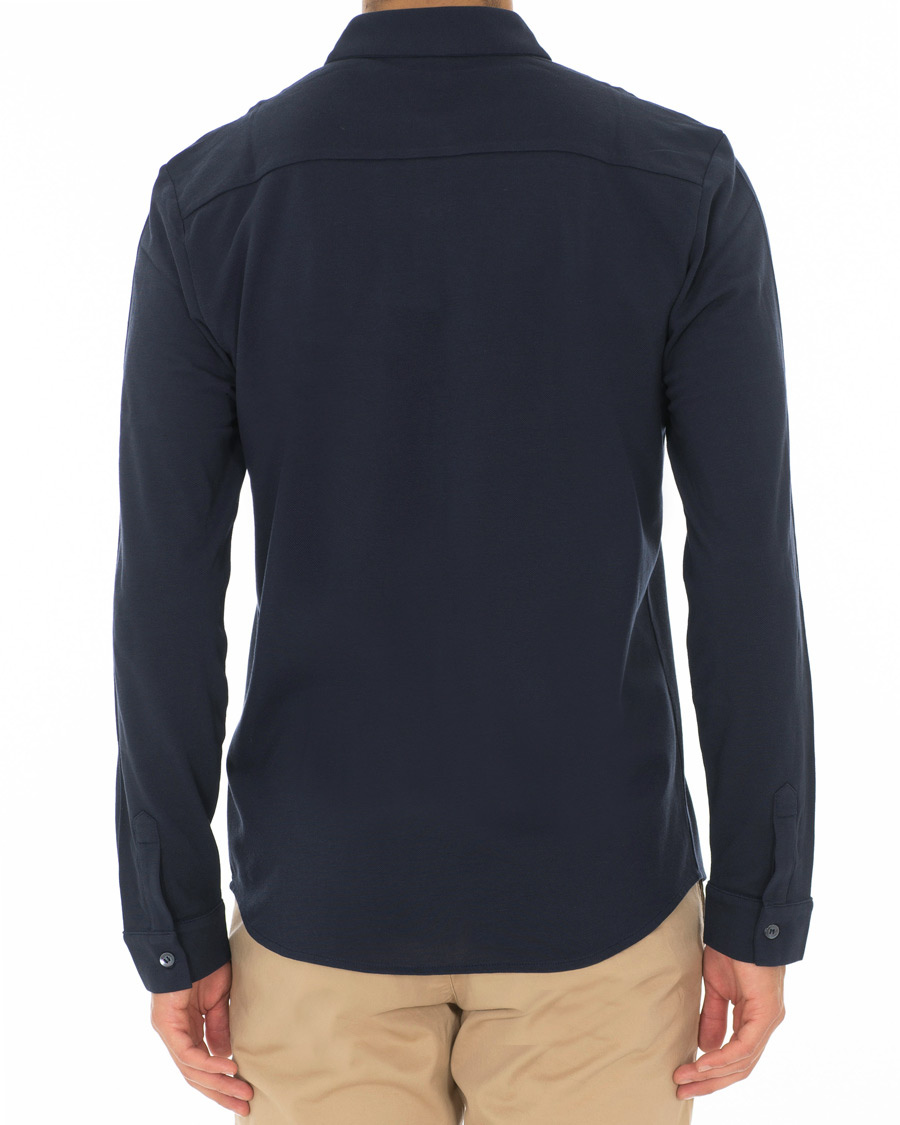 Homme | Chemises | Sunspel | Long Sleeve Pique Shirt Navy