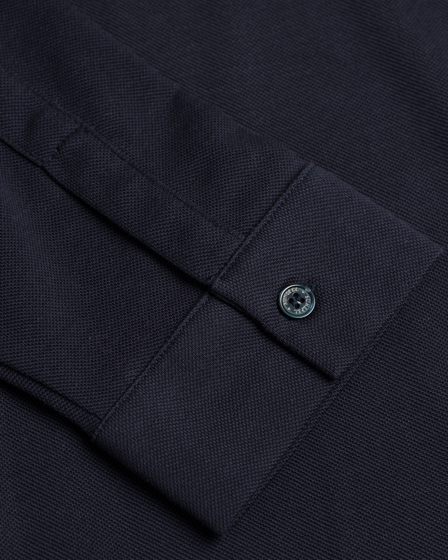 Homme | Chemises | Sunspel | Long Sleeve Pique Shirt Navy