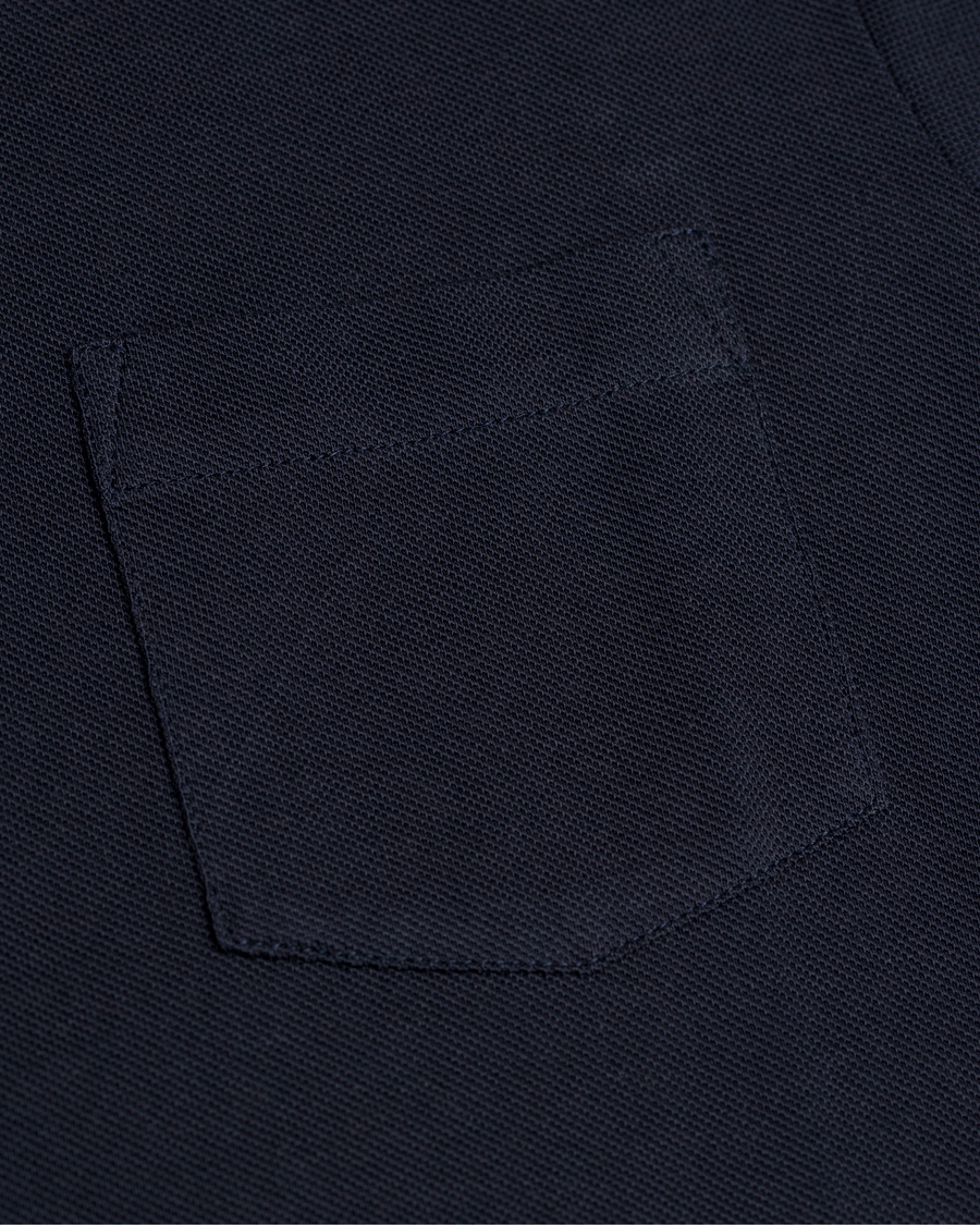 Homme | Chemises | Sunspel | Long Sleeve Pique Shirt Navy