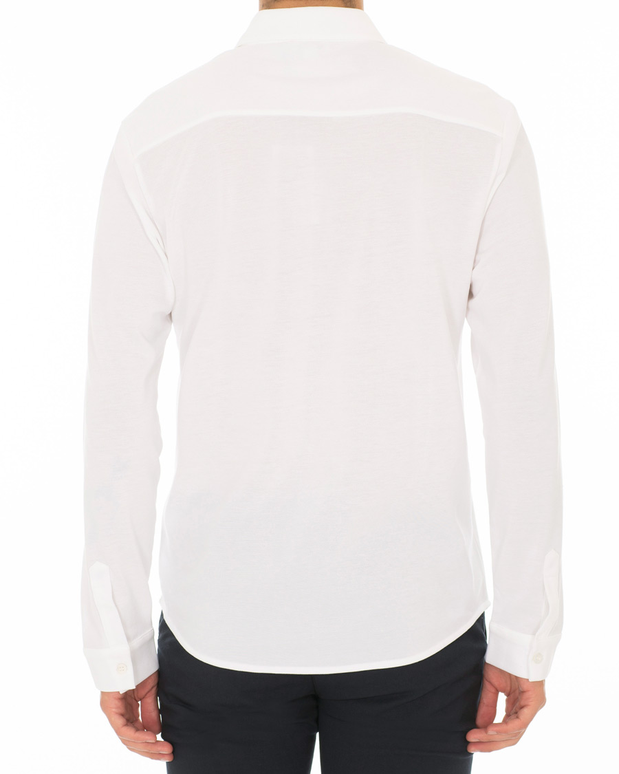 Homme | Chemises | Sunspel | Long Sleeve Pique Shirt White