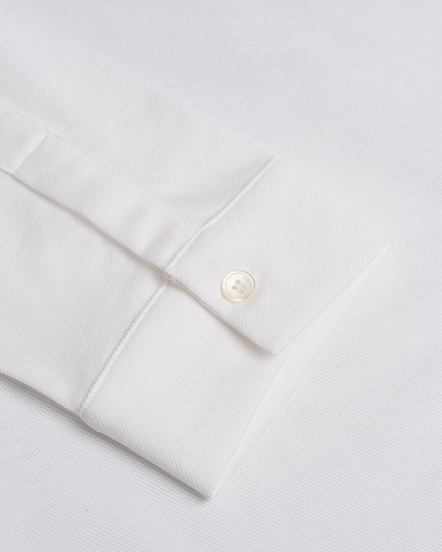 Homme | Chemises | Sunspel | Long Sleeve Pique Shirt White