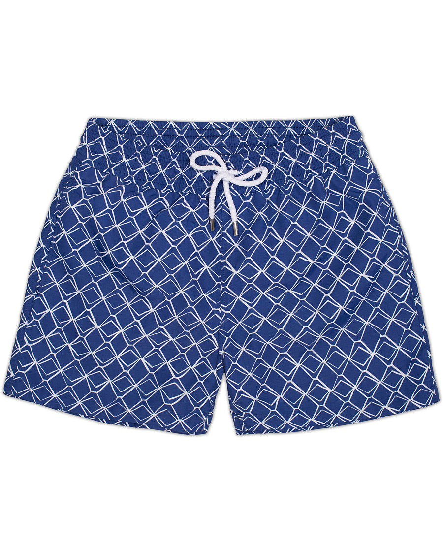 Homme | Maillots De Bain | Frescobol Carioca | Short Sport Swim Trunk Colunas Print Navy/White