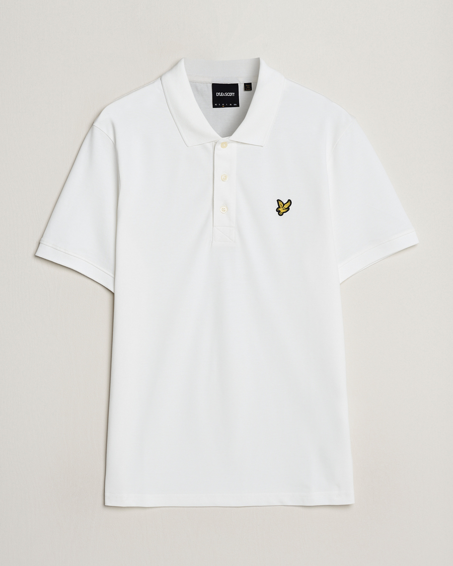 Homme | Polos | Lyle & Scott | Plain Pique Polo Shirt White