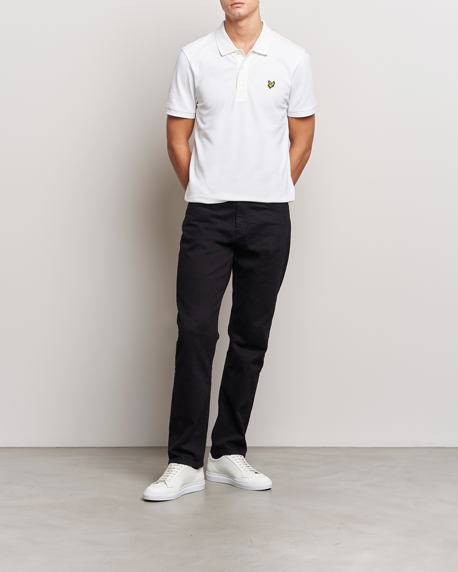 Homme | Polos | Lyle & Scott | Plain Pique Polo Shirt White