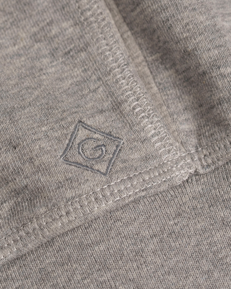 Homme | Pulls Et Tricots | GANT Diamond G | Full Zip Hoodie Light Grey Melange